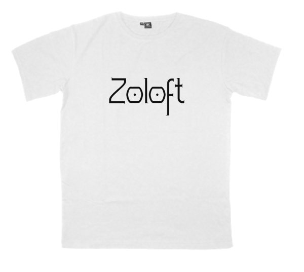 Zoloft printed on a t-shirt