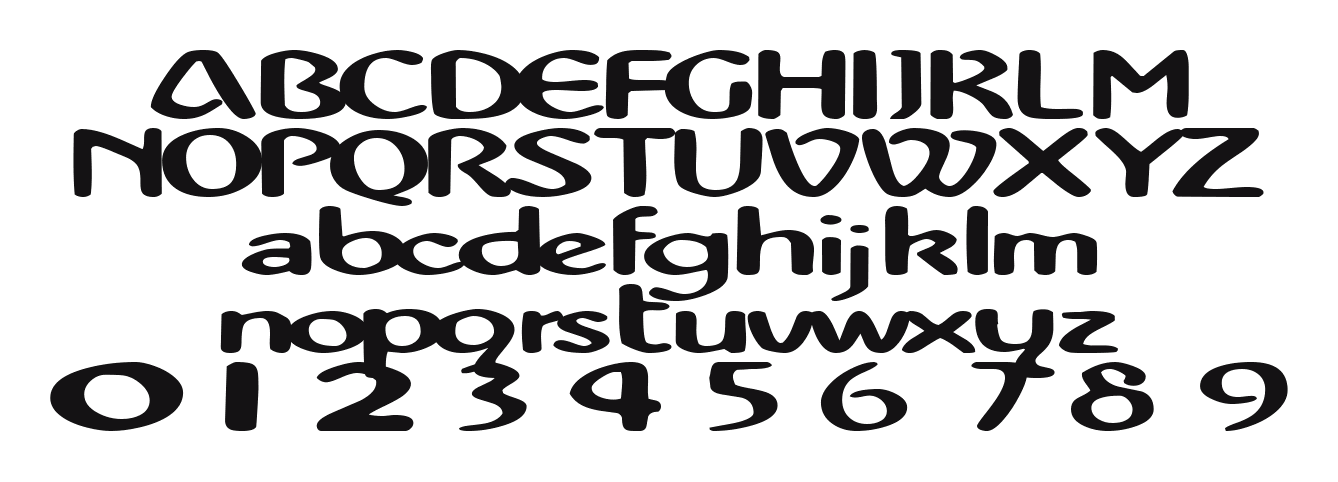 ZonaScriptSSK-Bold: every letter, A to Z and a to z, and the numbers 0 to 9