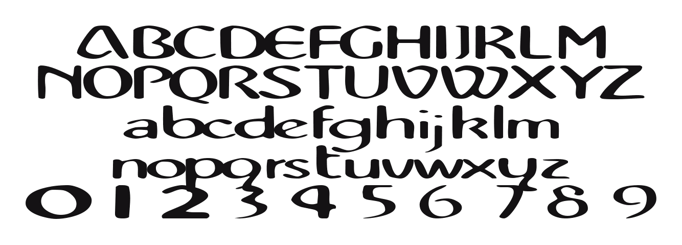 ZonaScriptSSK: every letter, A to Z and a to z, and the numbers 0 to 9