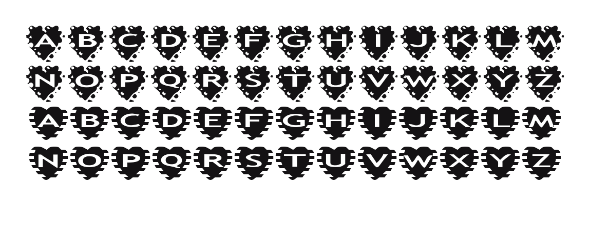 Zone23_Two-Kinds-of-Love-V: every letter, A to Z and a to z, and the numbers 0 to 9