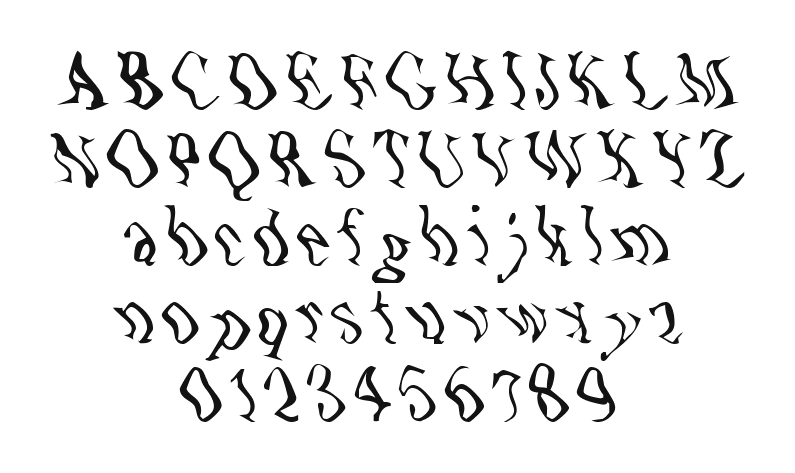 Zone23_UnderWater: every letter, A to Z and a to z, and the numbers 0 to 9