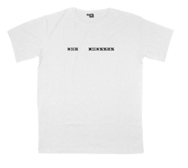 Zone23_crosses printed on a t-shirt