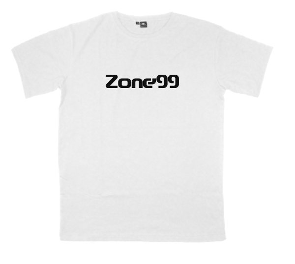 Zone99 printed on a t-shirt