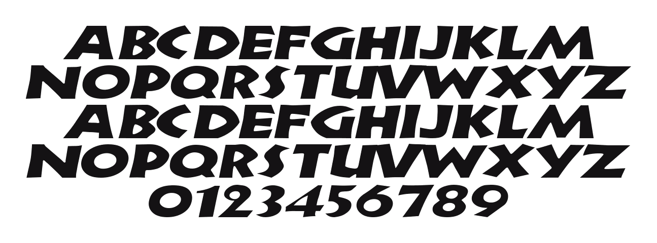 ZorbaExtended-Italic: every letter, A to Z and a to z, and the numbers 0 to 9