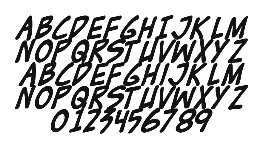 Zud-Juice-Bold: every letter, A to Z and a to z, and the numbers 0 to 9