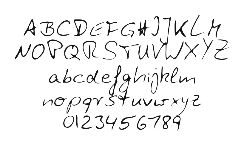 Zuerbig-Regular: every letter, A to Z and a to z, and the numbers 0 to 9