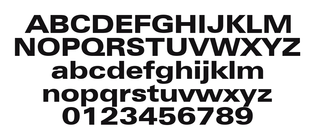 Zurich-BlkEx-BT-Black: every letter, A to Z and a to z, and the numbers 0 to 9