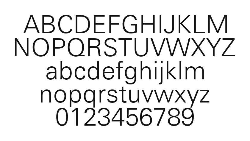 Zurich-Lt-BT-Light: every letter, A to Z and a to z, and the numbers 0 to 9