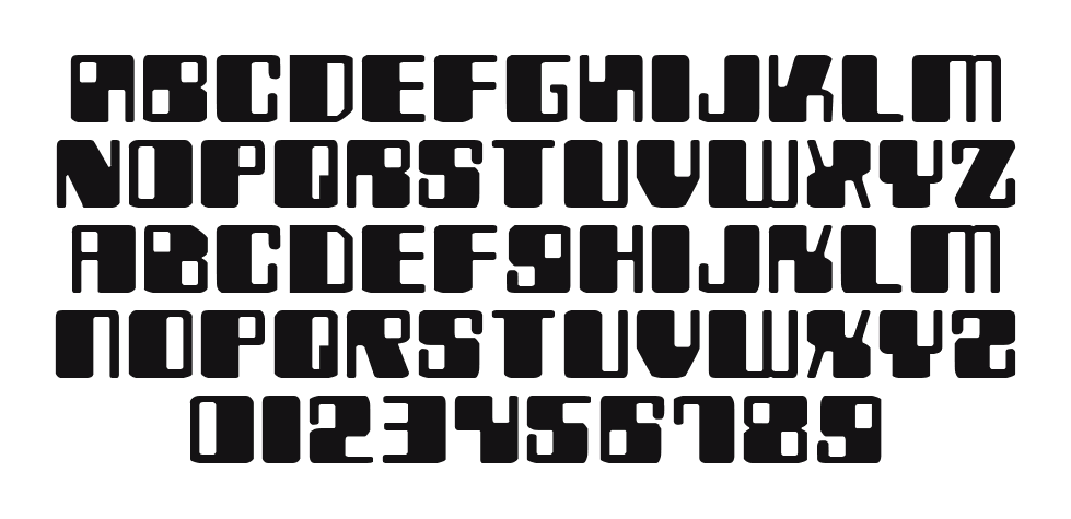 Zyborgs-Expanded: every letter, A to Z and a to z, and the numbers 0 to 9